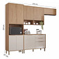 Cozinha Completa Modulada em MDF 4 Peças MGM Divina Freijó/Off White Cozinha Completa Modulada em MDF 4 Peças MGM Divina Freijó/Off White
