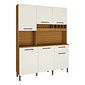 Armário de Cozinha em MDF Kit 6 Portas 1 Gaveta Ronipa Pinot Amendoa/Off White Armário de Cozinha em MDF Kit 6 Portas 1 Gaveta Ronipa Pinot Amendoa/Off White