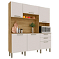 Armário de Cozinha Kit 6 Portas 2 Gavetas Ferrara Kits Paraná Freijo/Soft