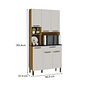 Armário de Cozinha Kit 6 Portas 1 Gaveta em MDF  Ronipa Tannat Amendoa/Off White Armário de Cozinha Kit 6 Portas 1 Gaveta em MDF  Ronipa Tannat Amendoa/Off White