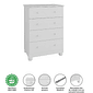 Cômoda para Quarto Infantil em MDF 4 Gavetas Peroba Junior Branco Cômoda para Quarto Infantil em MDF 4 Gavetas Peroba Junior Branco