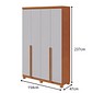 Guarda-roupa 4 Portas Abrir 2 Gavetas Lopas Alonzo 100% MDF Com Pés  - Amendoa Clean/Off White