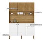 Armário de Cozinha Kit 6 Portas Style Frisado Freijo/Supremo - Kits Paraná Armário de Cozinha Kit 6 Portas Style Frisado Freijo/Supremo - Kits Paraná
