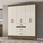 Guarda-Roupa Casal 6 Portas Itatiba Castanho/Off White Moval Guarda-Roupa Casal 6 Portas Itatiba Castanho/Off White Moval