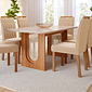 Conjunto de Mesa de Jantar Cimol Valentina 180cm com 6 Cadeiras Paola Wood - Cinamomo/Off White Conjunto de Mesa de Jantar Cimol Valentina 180cm com 6 Cadeiras Paola Wood - Cinamomo/Off White