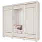 Guarda-roupa 100% MDF 3 Portas 6 Gavetas Panan Valentina com Espelho - Off White