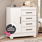 Cômoda Montevideu com 4 Gavetas e 1 Porta Demobile Branco/Branco/Rosa Cômoda Montevideu com 4 Gavetas e 1 Porta Demobile Branco/Branco/Rosa