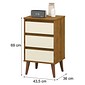 Mesa de Cabeceira Retrô 3 Gavetas EJ Móveis Retro Wood Freijó/Off White Mesa de Cabeceira Retrô 3 Gavetas EJ Móveis Retro Wood Freijó/Off White
