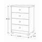 Cômoda Soft 4 Gavetas 100% MDF Tigus 63,7cm - Branco/Amadeirado