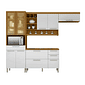 Cozinha Completa 100% MDF 4 Peças Nesher Burguesa Premium - Freijó/Branco Cozinha Completa 100% MDF 4 Peças Nesher Burguesa Premium - Freijó/Branco