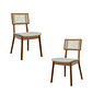 Conjunto 02 Cadeiras Imcal Madeira Maciça Classic Tela Facto - Linho/Nature Conjunto 02 Cadeiras Imcal Madeira Maciça Classic Tela Facto - Linho/Nature
