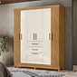 Guarda Roupa Casal Malta com 7 Portas e 2 Gavetas Freijó/ Off White - Moval Moveis
