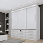 Guarda-Roupa Casal 3 Portas 9 Gavetas Tcil Móveis Chicago Branco Guarda-Roupa Casal 3 Portas 9 Gavetas Tcil Móveis Chicago Branco