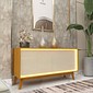 Buffet 160 Requinte 4 Portas 100% MDF Com Pés Madeira Naturale Off Gelius