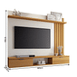 Painel para TV 55 Polegadas Ripado Lets Cinamomo/Off White - HB Móveis Painel para TV 55 Polegadas Ripado Lets Cinamomo/Off White - HB Móveis
