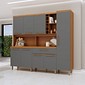 Kit Cozinha Cairo 8 Portas 221cm Luciane - Cum/Cinz