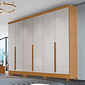 Guarda Roupa Casal Master 270 6 Portas, 100% MDF cor Nature/Off White - Bianchi Guarda Roupa Casal Master 270 6 Portas, 100% MDF cor Nature/Off White - Bianchi