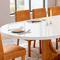 Sala de Jantar Premium Lauren 6 Cadeiras Rimini Mesa 196x90cm - Off White