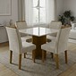 Conjunto Sala de Jantar Mesa Salinas 90x90cm Tampo com Vidro e 4 Cadeiras Londres Cinamomo Conjunto Sala de Jantar Mesa Salinas 90x90cm Tampo com Vidro e 4 Cadeiras Londres Cinamomo