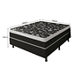 Cama Box Casal Conjugada 138x188x62 Malu Charm Preto com Branco Com Pillow Top