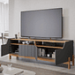 Rack para Sala TV até 65 Polegadas Moema em MDF Grafite/ Nature - Permobili  Rack para Sala TV até 65 Polegadas Moema em MDF Grafite/ Nature - Permobili