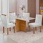 Conjunto Mesa 4 Cadeiras Cel Moveis Salinas Retangular 120x80 Tampo Londres Plus com Vidro - Off/Cinamomo