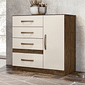 Cômoda para Quarto Com 4 Gavetas 1 Porta Moval Vênus Castanho/Off white Cômoda para Quarto Com 4 Gavetas 1 Porta Moval Vênus Castanho/Off white