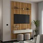Painel Frisado Bali 1.5 para Tv até 55 Com Bancada Bali Freijo/off White - Lukaliam Painel Frisado Bali 1.5 para Tv até 55 Com Bancada Bali Freijo/off White - Lukaliam
