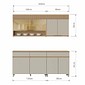 Cozinha Realeza Premium 200cm 4 Peças 6 Portas 1 Porta Vidro 3 Gavetas 100% MDF Nesher Cozinha Realeza Premium 200cm 4 Peças 6 Portas 1 Porta Vidro 3 Gavetas 100% MDF Nesher