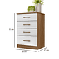 Cômoda para Quarto Com 4 Gavetas Moval MS913  Naturale/Branco Cômoda para Quarto Com 4 Gavetas Moval MS913  Naturale/Branco
