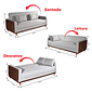 Sofá-cama Palácius 3 Lugares 205cm Bom Pastor Estofados - Linho Cinza