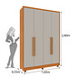 Guarda‑Roupa 4 Portas 2 Gavetas Dinamarca Cinamomo/Off White - Tcil Móveis Guarda‑Roupa 4 Portas 2 Gavetas Dinamarca Cinamomo/Off White - Tcil Móveis