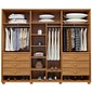 Guarda Roupa 6 Portas Modernita Reflecta com LED Duplex Casal Bom Pastor - Nogal