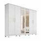 Guarda-Roupa Casal Com Espelho Em MDF 6 Portas Bianchi Nina Branco Guarda-Roupa Casal Com Espelho Em MDF 6 Portas Bianchi Nina Branco