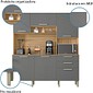 Armário de Cozinha Kit 6 Portas 2 Gavetas Ferrara Kits Paraná Freijo/Gris