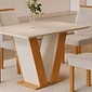 Conjunto Mesa Qatar Retangular 120x80cm com 4 Cadeiras Cel Moveis - Cinamomo/Off White