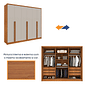 Guarda-Roupa Casal em MDF 6 Portas Tcil Móveis Realeza C/ Pés Cinamomo/Off White Guarda-Roupa Casal em MDF 6 Portas Tcil Móveis Realeza C/ Pés Cinamomo/Off White