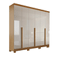 Guarda Roupa Casal Master 270 6 Portas, 100% MDF cor Nature/Off White - Bianchi Guarda Roupa Casal Master 270 6 Portas, 100% MDF cor Nature/Off White - Bianchi
