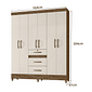 Guarda-Roupa Casal 6 Portas Itatiba Castanho/Off White Moval Guarda-Roupa Casal 6 Portas Itatiba Castanho/Off White Moval