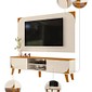 Combo Painel Duna 1.82 Suspensão + Rack Bancada para TV até 65 Polegadas - Cinamomo/Off White