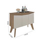 Buffet para Sala 3 Portas Artely Oasis Pinho/Off White