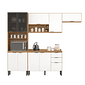 Cozinha Firenze 4 módulos com Vidro Amendoa com Branco - Demobile Cozinha Firenze 4 módulos com Vidro Amendoa com Branco - Demobile