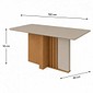 Mesa Lopas Astrid 160x80 com Vidro Amendoa Clean - Off White