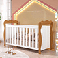 Berço Minicama 100% MDF Americano Lisi Branco Brilho/amêndoa - Móveis Peroba Berço Minicama 100% MDF Americano Lisi Branco Brilho/amêndoa - Móveis Peroba
