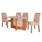 Conjunto de Mesa de Jantar Cimol Louise 130cm com 4 Cadeiras Paola Wood - Cinamomo e Off White Conjunto de Mesa de Jantar Cimol Louise 130cm com 4 Cadeiras Paola Wood - Cinamomo e Off White