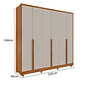 Guarda-Roupa Casal em MDF 6 Portas Tcil Móveis Fortuna C/ Pés Cinamomo/Off White Guarda-Roupa Casal em MDF 6 Portas Tcil Móveis Fortuna C/ Pés Cinamomo/Off White