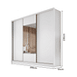 Guarda Roupa Casal com Espelho 3 Portas 6 Gavetas 100% MDF Arezzo Branco - Novo Horizonte