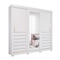 Guarda-Roupa 100% MDF 3 Portas de Correr 6 Gavetas Cecília Slide Panan - Branco com Espelho Guarda-Roupa 100% MDF 3 Portas de Correr 6 Gavetas Cecília Slide Panan - Branco com Espelho
