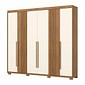 Guarda-roupa Casal Norton 6 Portas Nature/Off - Henn Guarda-roupa Casal Norton 6 Portas Nature/Off - Henn
