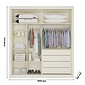Guarda-Roupas Casal 2 Portas de Correr com Espelho Lugano 100% MDF Europa Móveis Off White
